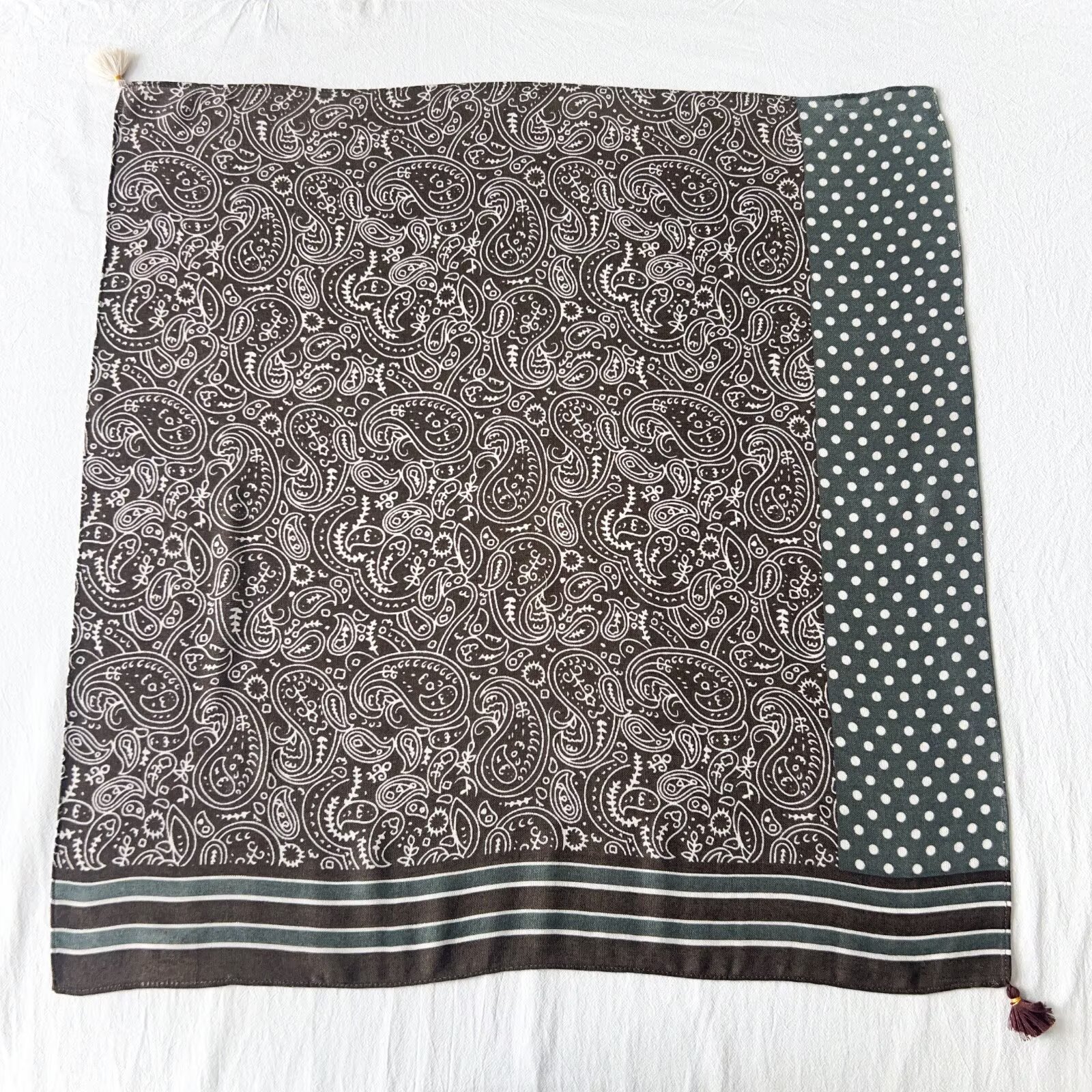 Retro Paisley Womens Tassel Square Scarf Versatile And Easy To Match photo 4