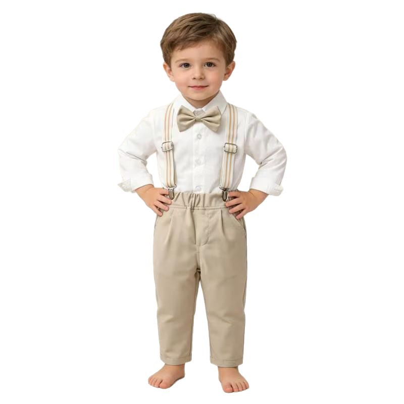AutumnWinter British-style Boys Suspender Pants Set photo 6