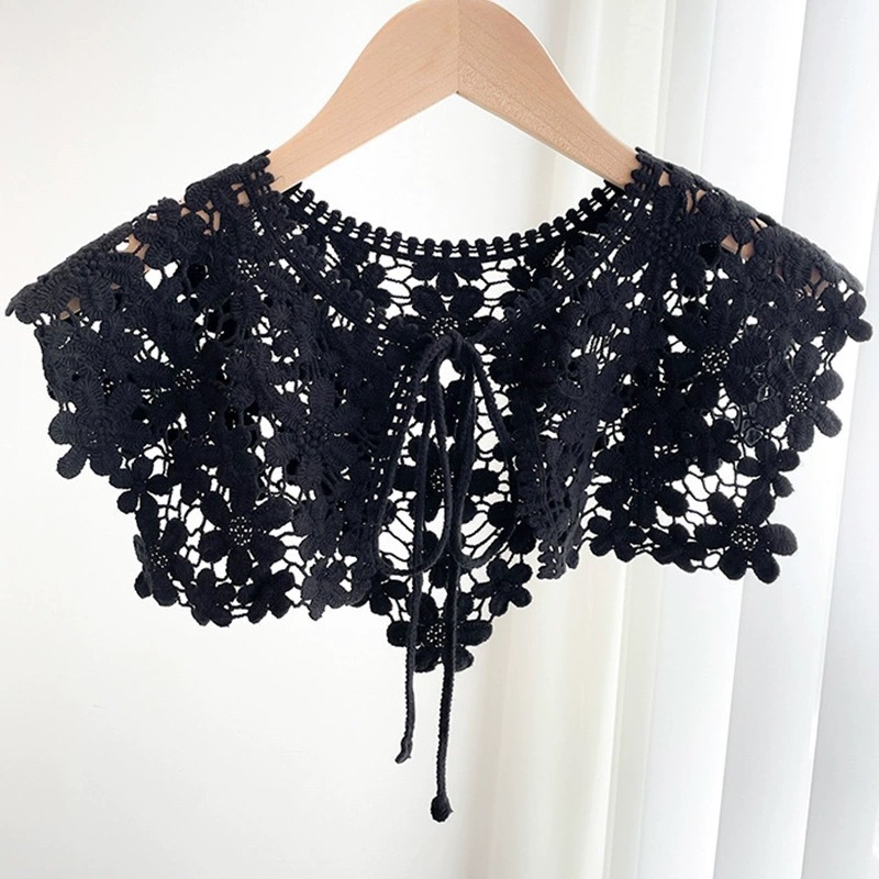 French-style Bow Tie Faux Collar Tulle Shawl photo 3