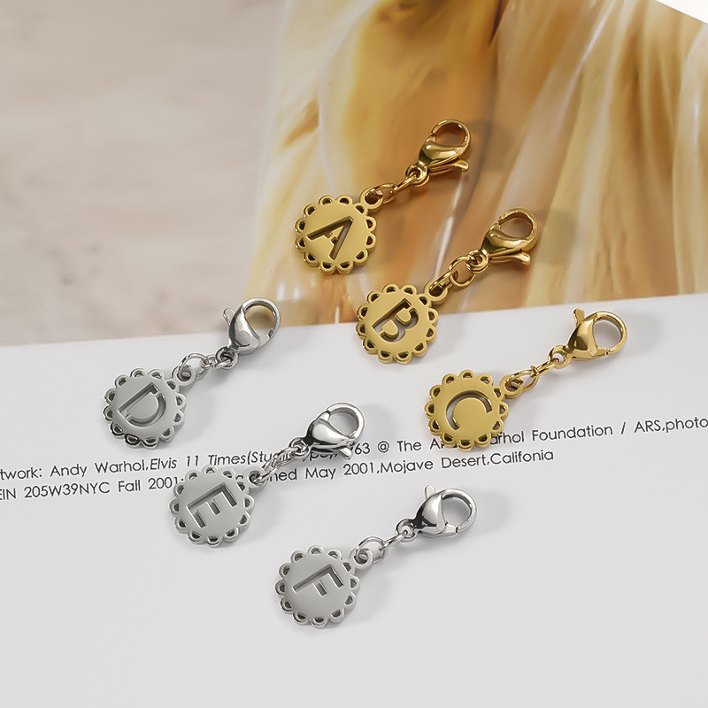 Titanium Steel Bracelet And Necklace Accessories Lobster Clasp Letter-shaped Charms And Pendants photo 1