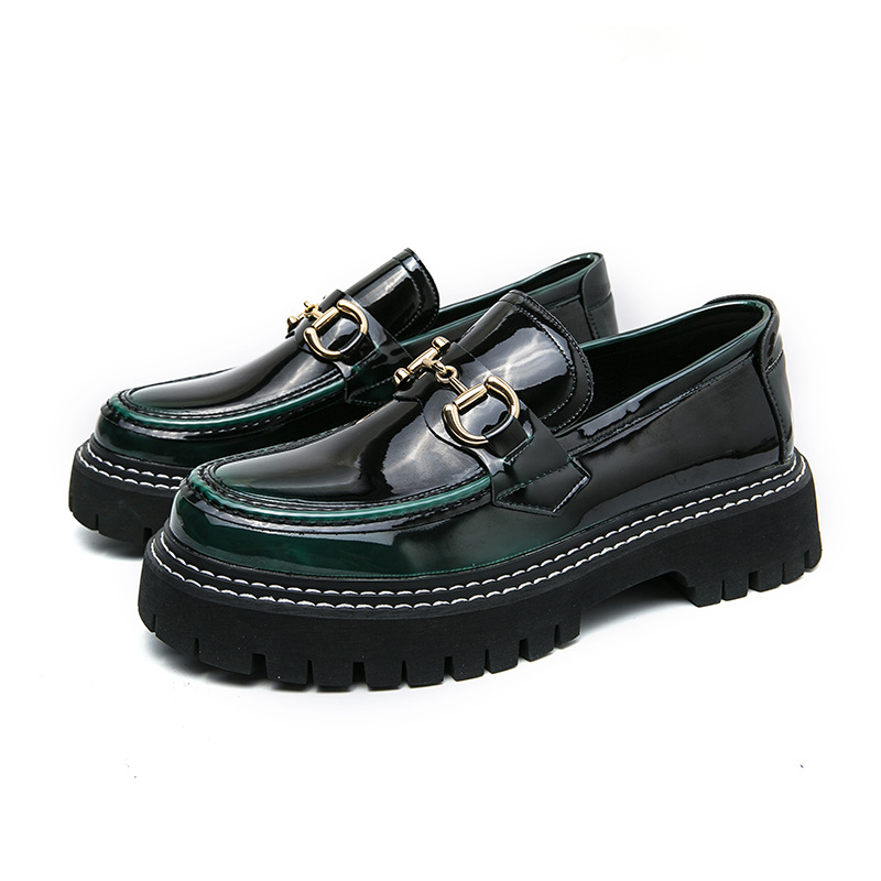 Men's Patent Leather Shiny Slip-on Loafers With A Height-increasing Design photo 5