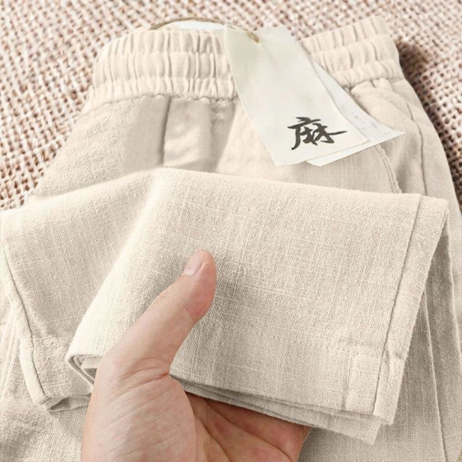 Cropped Ice-silk Breathable Elastic-waist Pants With Pockets photo 5
