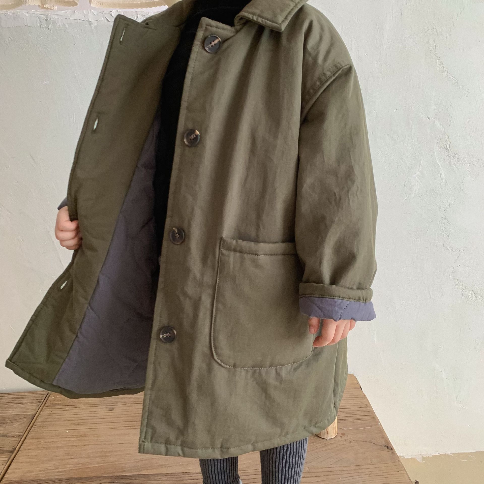 Mid-length Padded Cotton Coat For Little Girls Extra Warm And Thick photo 5