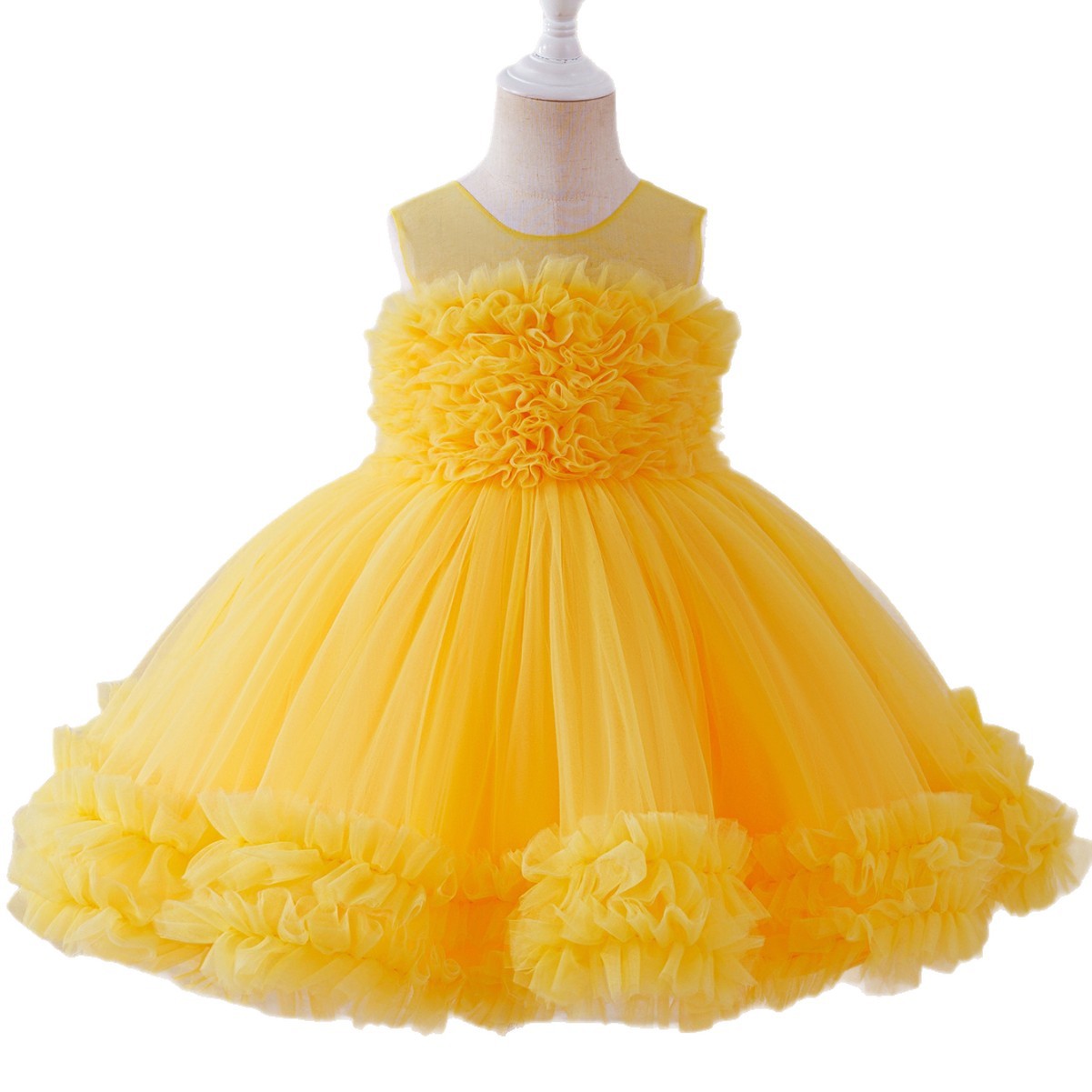 Girls' Formal Dress, Festive Performance Outfit, Tulle Puffy Dress photo 2