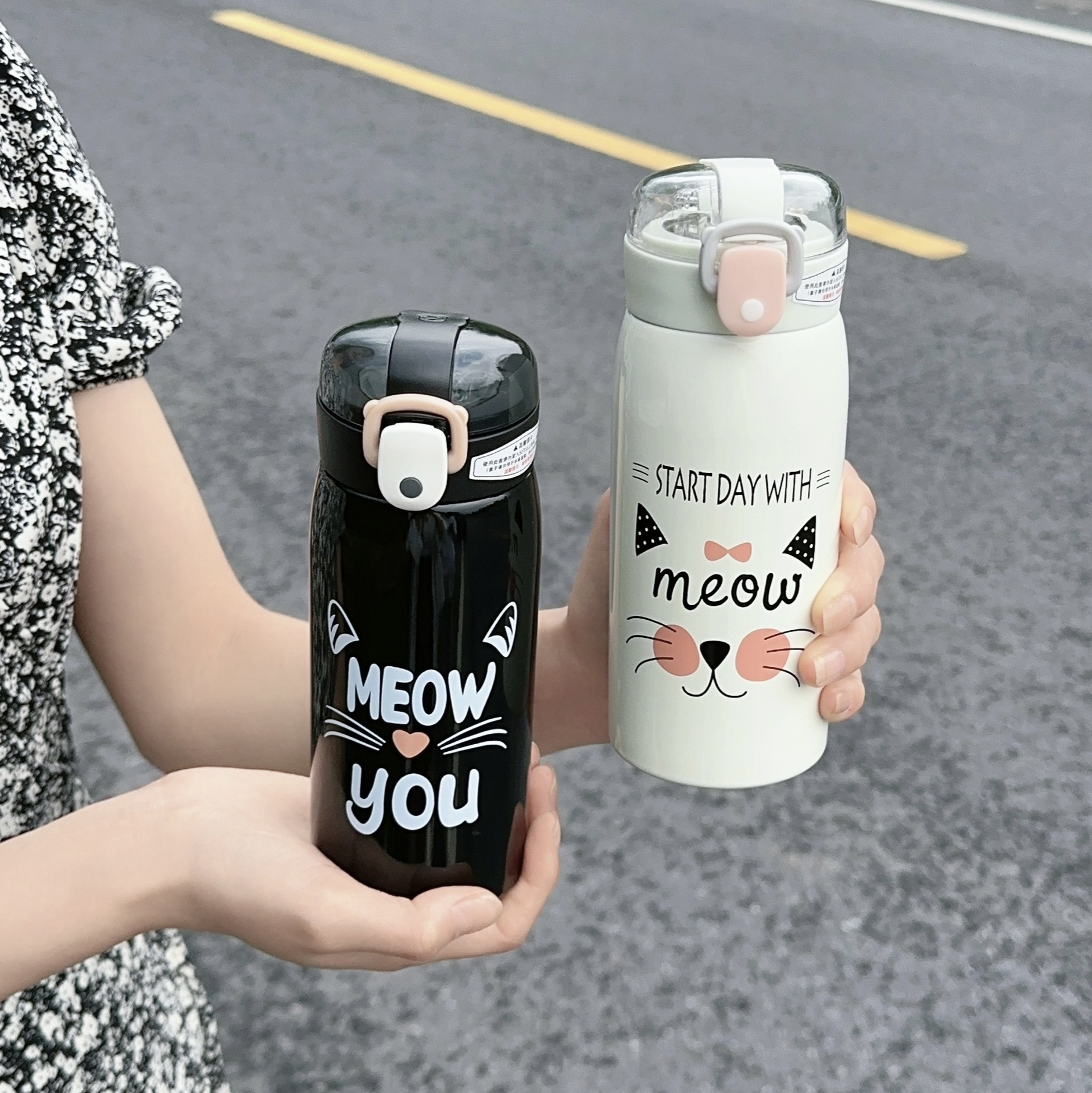 Handy Straw Cup Cute Bear Design For Students And Couples photo 2