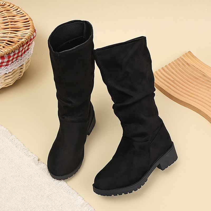 Korean-style Velvet-lined High-top Kids' Fashion Boots photo 7