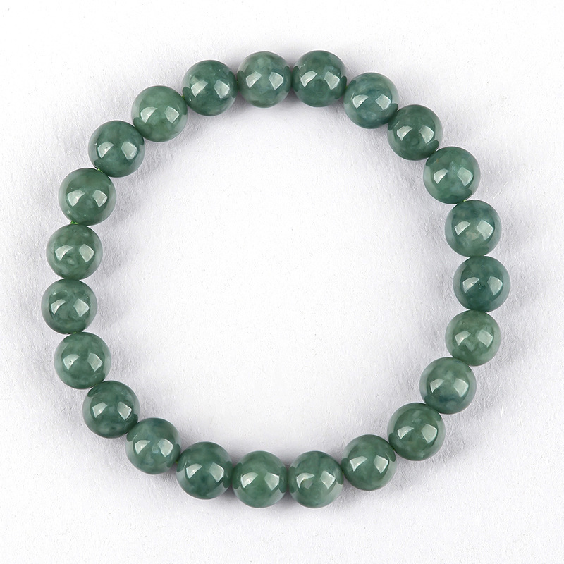 Womens Deep Jadeite Green Round-bead Bracelet photo 4