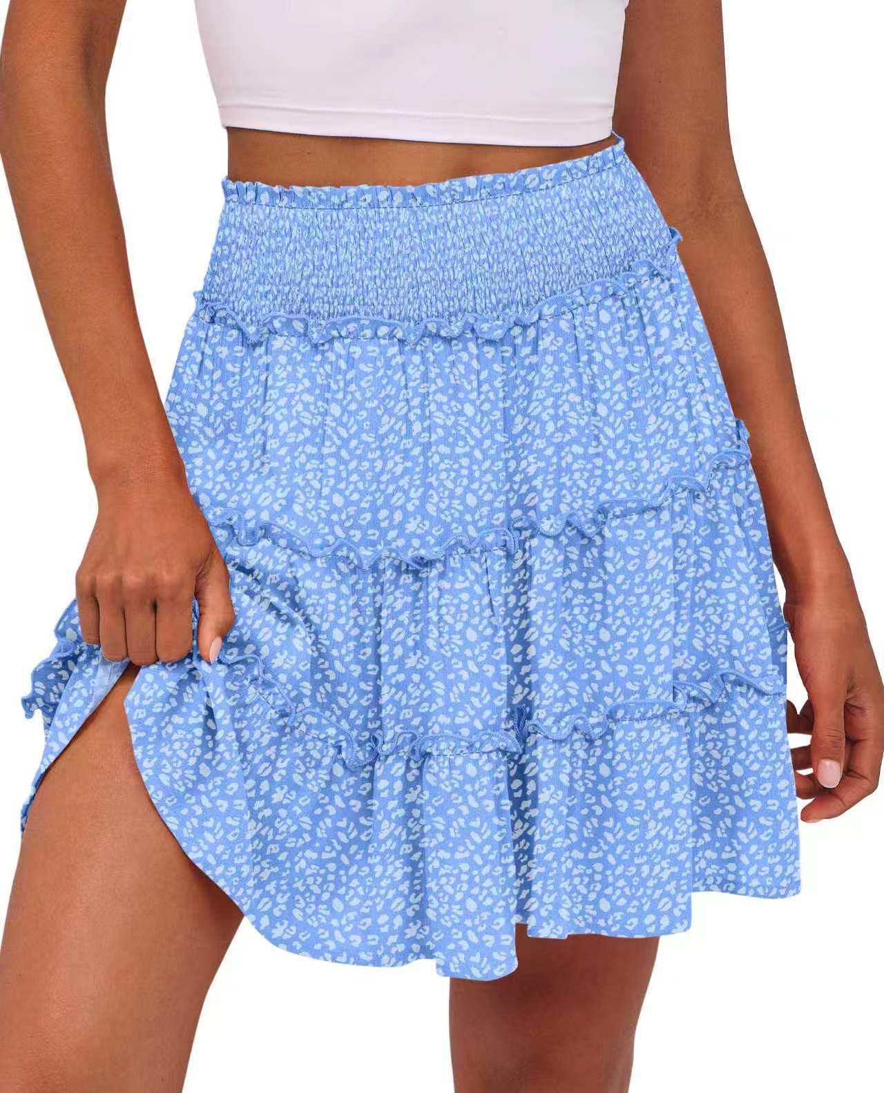 Women's Casual High-waisted Ruffled Multi-layer Mini Skirt photo 4