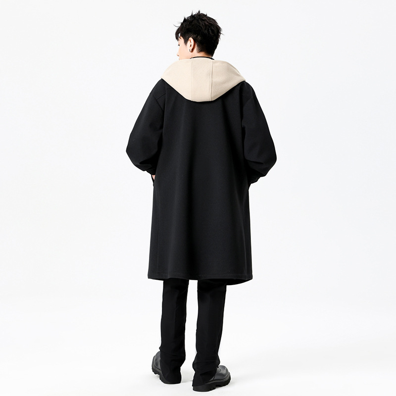 Men's Mid-length Faux Two-piece Trench Coat photo 6