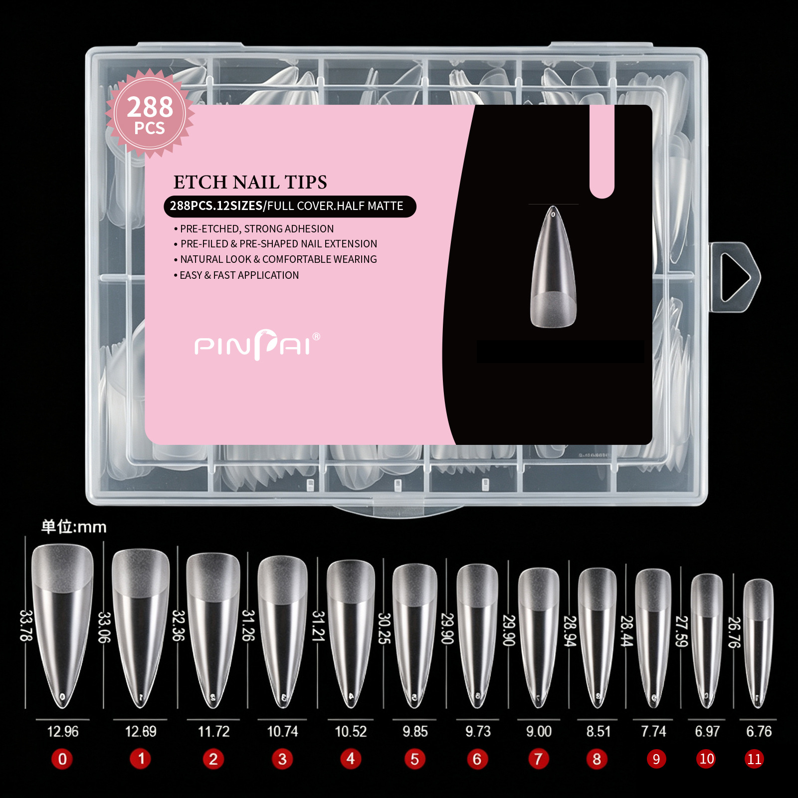 Nail Tips No Carving Or Filing Required Ultra-Thin  Seamless Full-Adhesive Application  288 Pieces Per Box photo 7