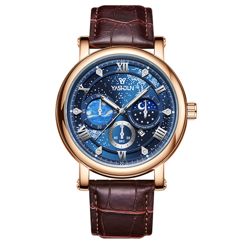 Sophisticated Mens Watch With A Vast Starry Sky Design photo 3