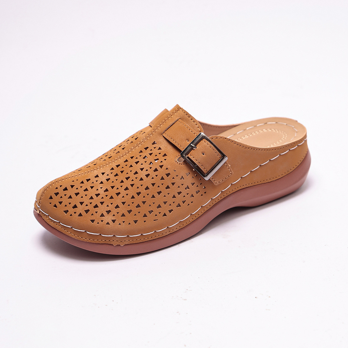 Ultra-light, Hollowed-out Closed-toe Elastic Slippers For Women photo 8