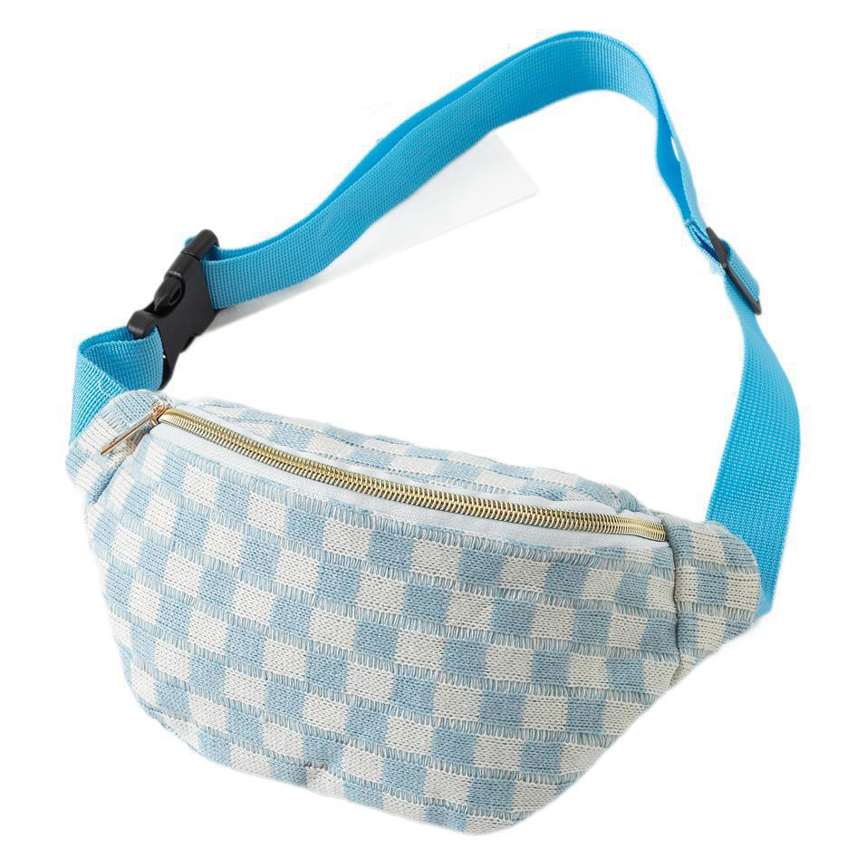 Cross-border Fashion Unisex Plaid Waist Bag photo 4