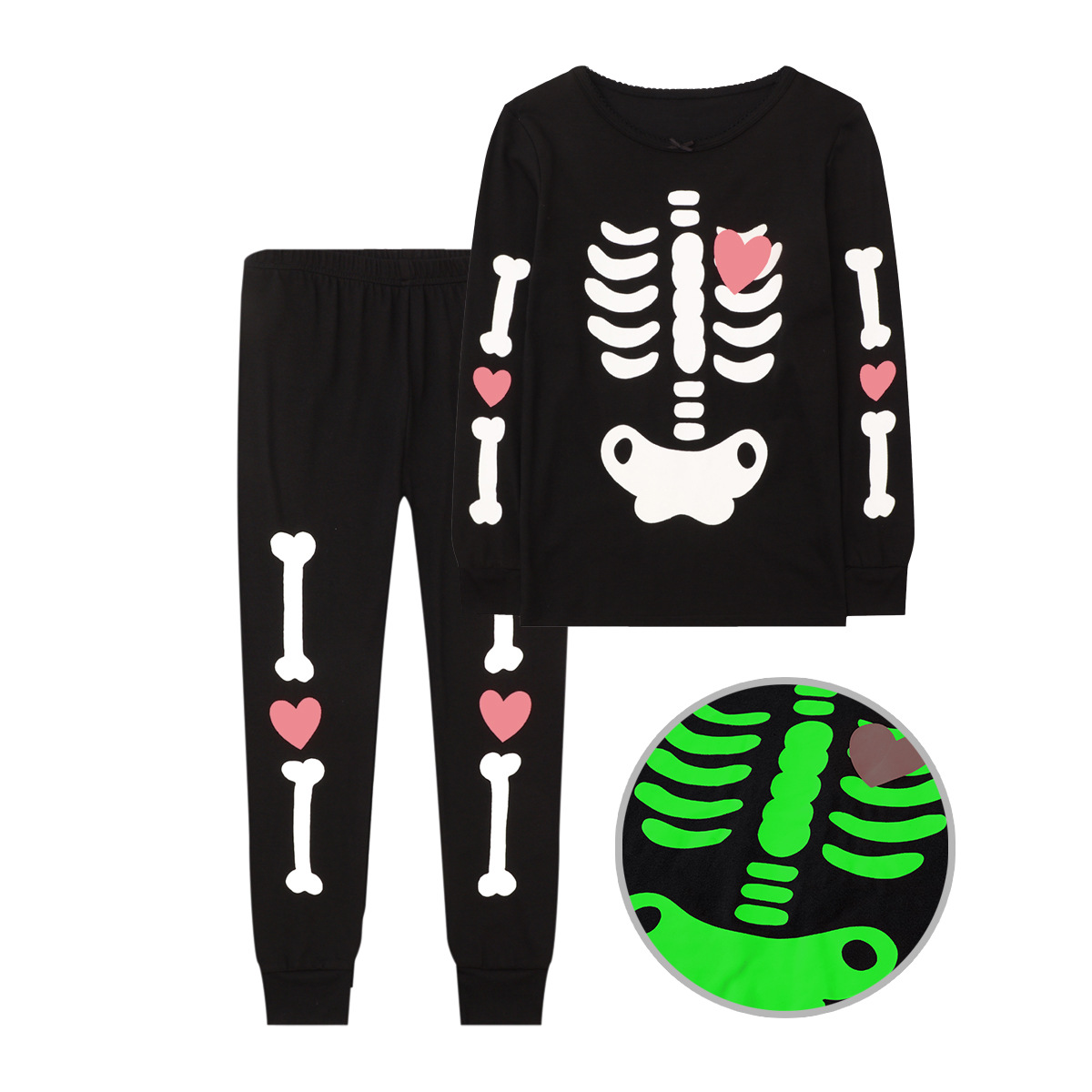 Halloween Kids' Home Wear Luminous Printed Pajamas Outfits photo 6