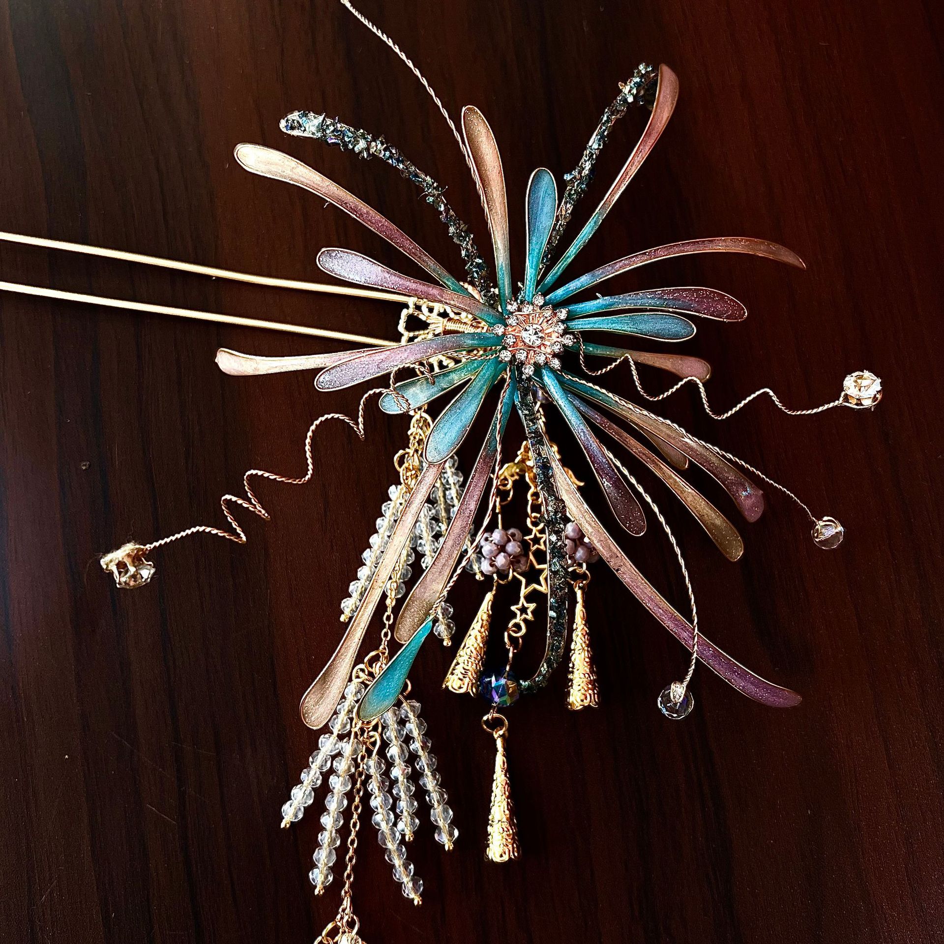 Glowing Firefly Firework Hairpin Hair Ornament Ancient-Style Hanfu Accessory photo 4
