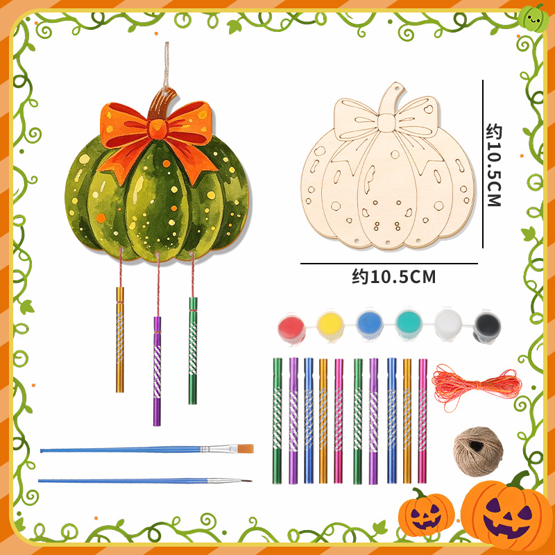 Wooden Pumpkin Wind Chime DIY Craft Kit Pendant Decoration photo 8