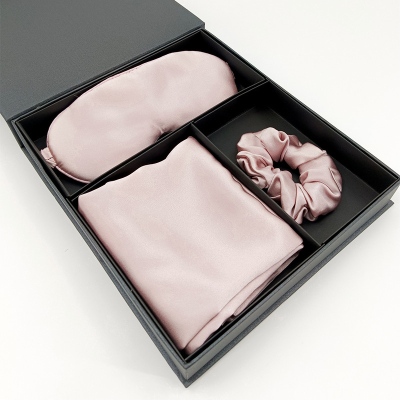Gift Zippered Pillowcase Eye Mask And Silk Hair Tie Set photo 1