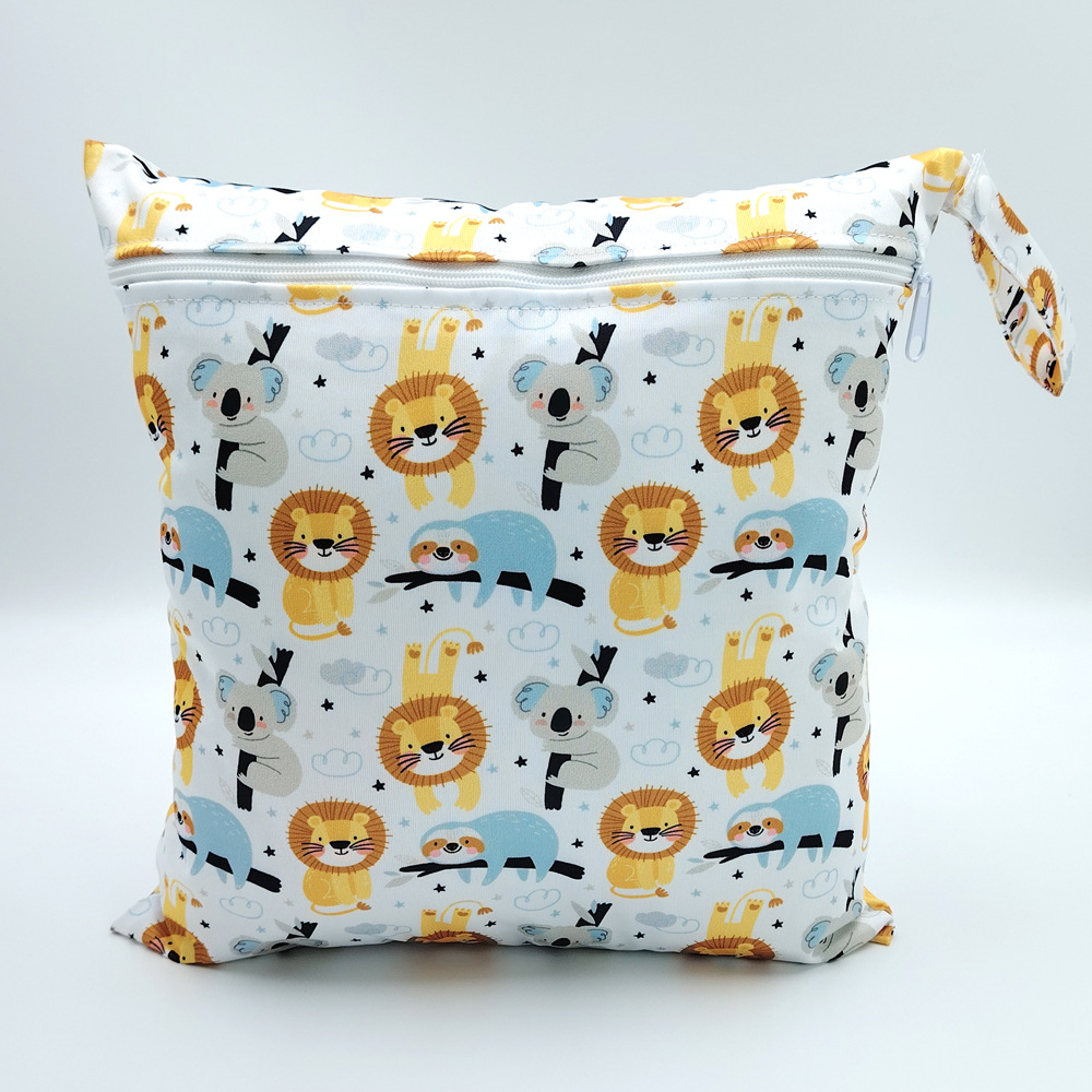 Cartoon-printed Single-zipper Diaper Bag For Babies Storage Pouch photo 3