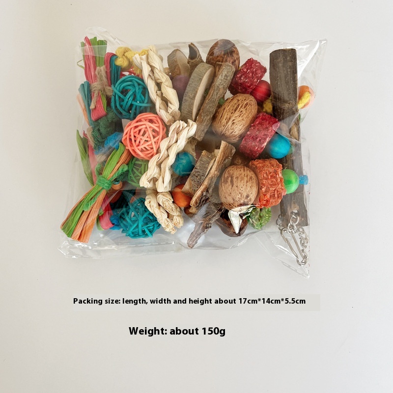 Parrot Toy Bird Decompression Relieving Stuffy Natural Material Tearing Toy Color String Combination photo 8