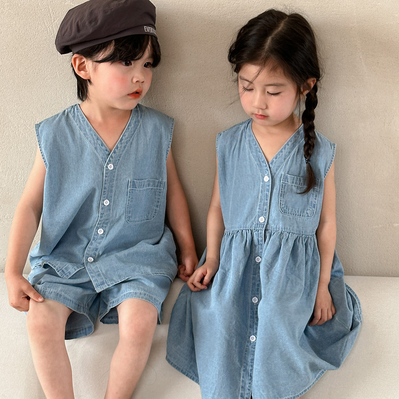 Summer Casual Vest And Shorts Set Sibling Matching Outfit photo 7