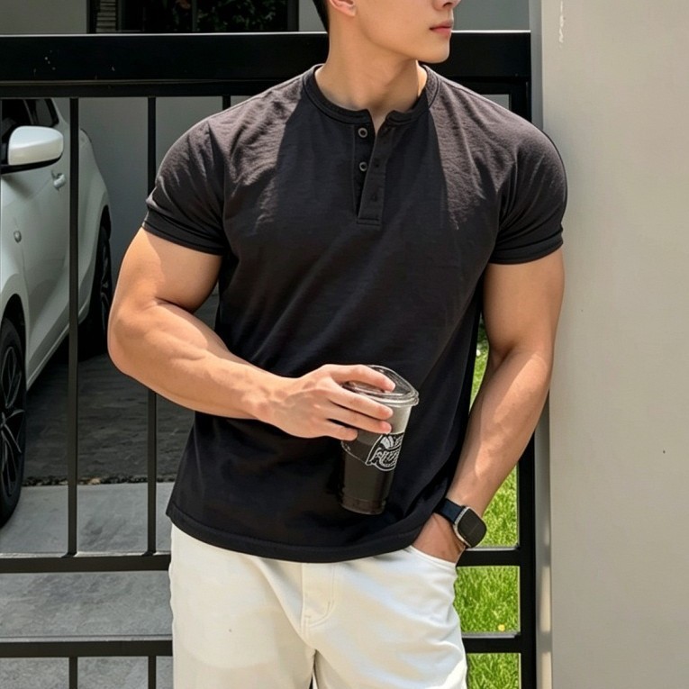 Distressed-style Mens Short-sleeve American T-shirt photo 7