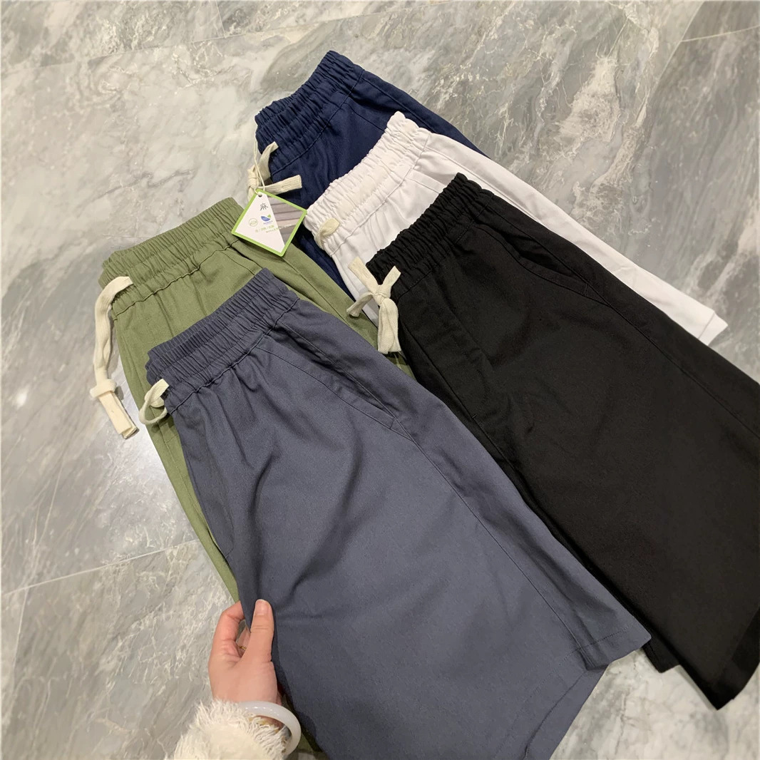 Breathable Solid-Color Casual Men's Drawstring Shorts photo 1