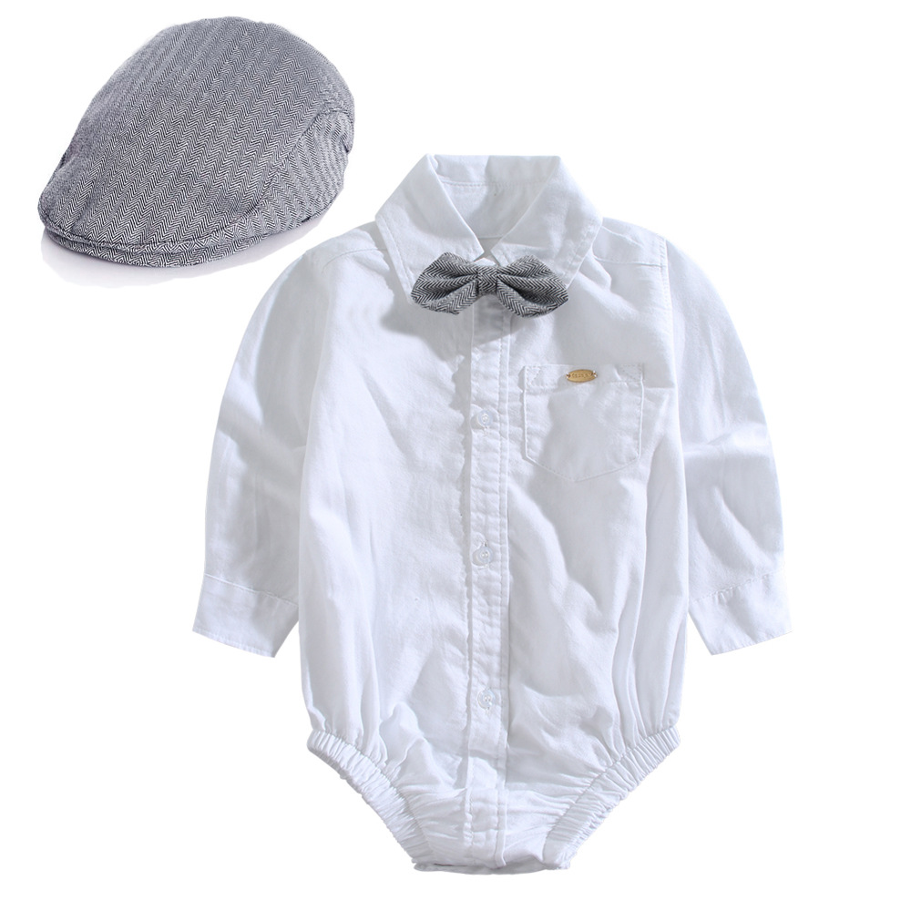Childrens British-style Gentleman Long-sleeve Romper photo 6