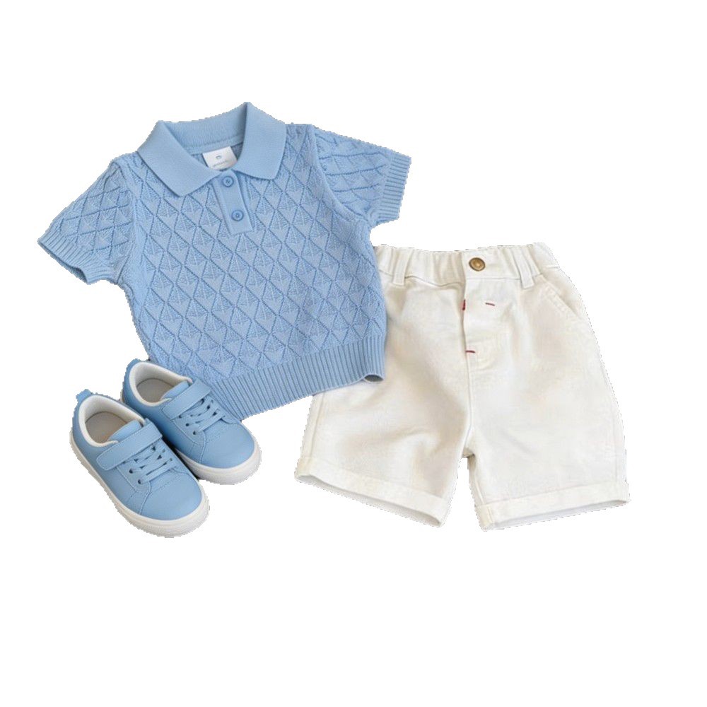 Hollow-out Knitted Short-sleeve Top And Casual Pants photo 7