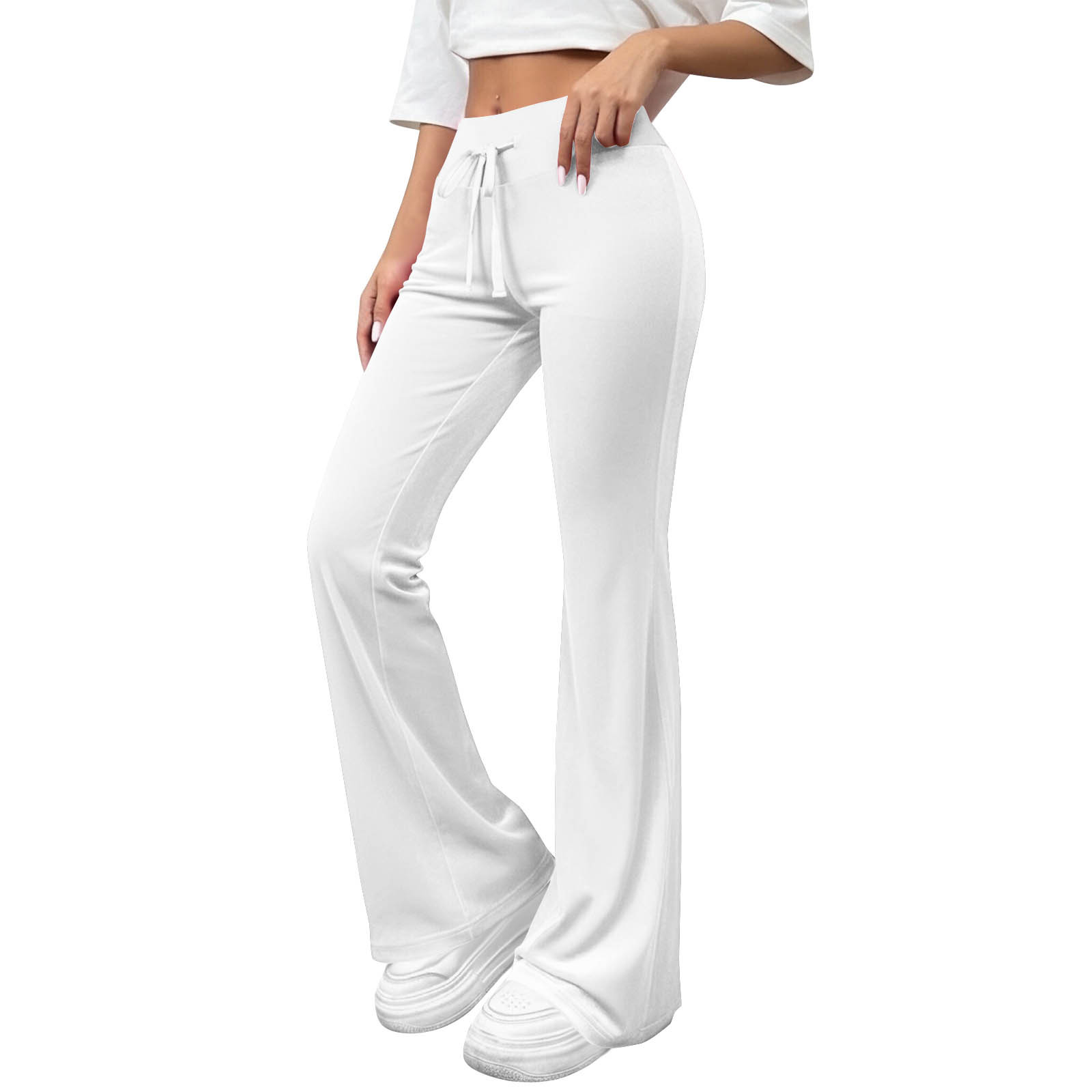 Commuter Slimming Casual Flared Pants Velvet Draped Long Trousers photo 3