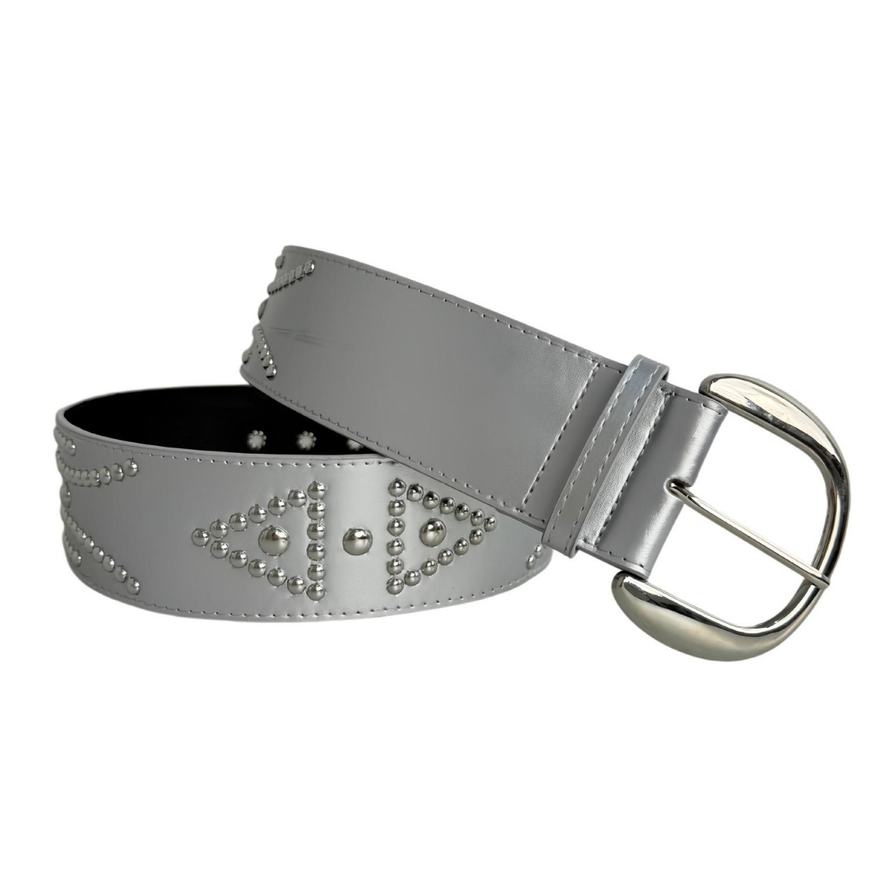 Women's Retro Silver Wide-buckle Belt photo 4