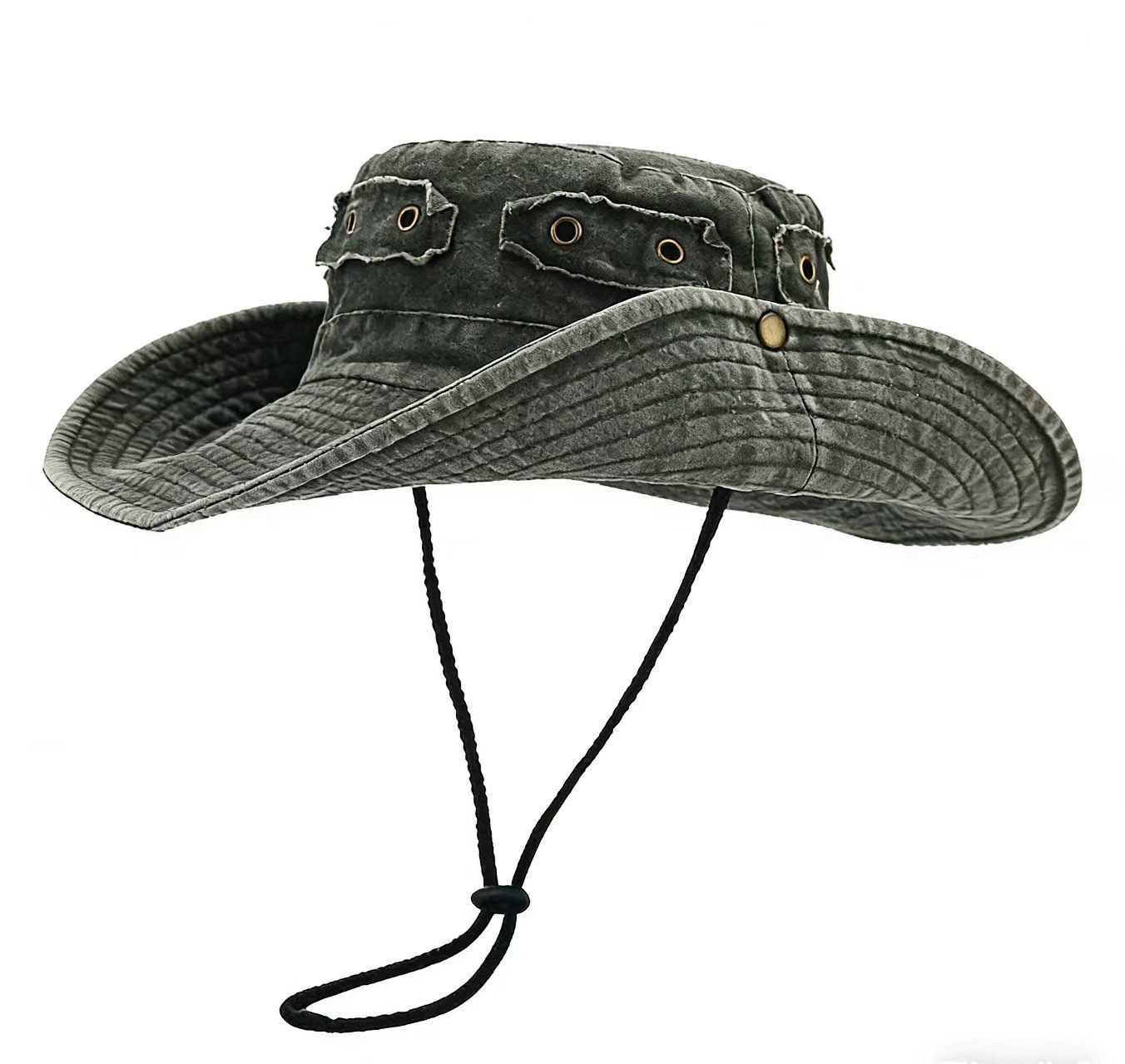 Retro Washed-cotton Bucket Hat For Sun Protection Outdoors photo 7
