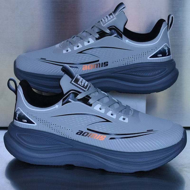 Waterproof Leather Upper Soft Sole Non-slip Lightweight Shock-absorbing Athletic Shoes photo 1