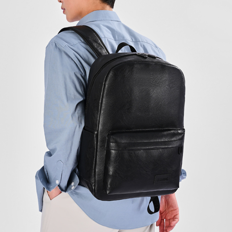 PU Leather Backpack Mens Large-capacity School Bag photo 5