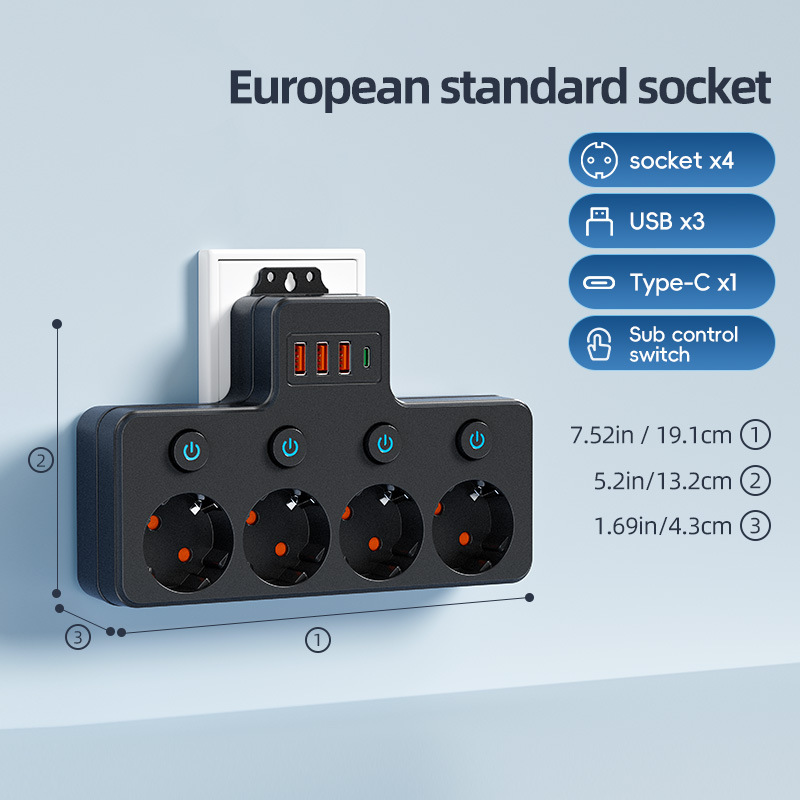 European Standard Multi-plug Household Power Row Plug photo 4