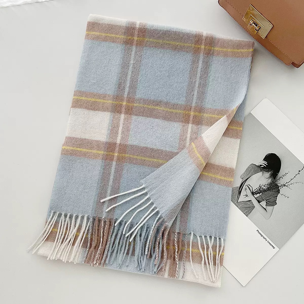 Meilade Wool Plaid Scarf For Winter photo 2