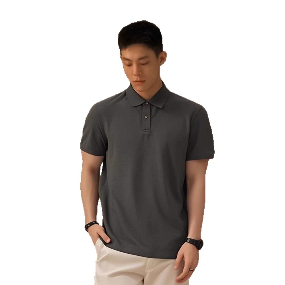Summer-cool Slightly Mature American-style Lapel Straight-shoulder T-shirt photo 6