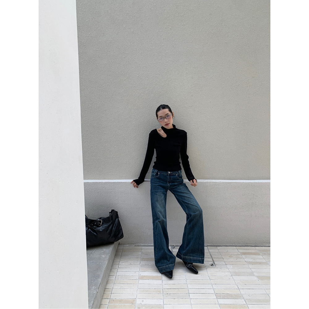Retro Street-style Bootcut Jeans For Women photo 5