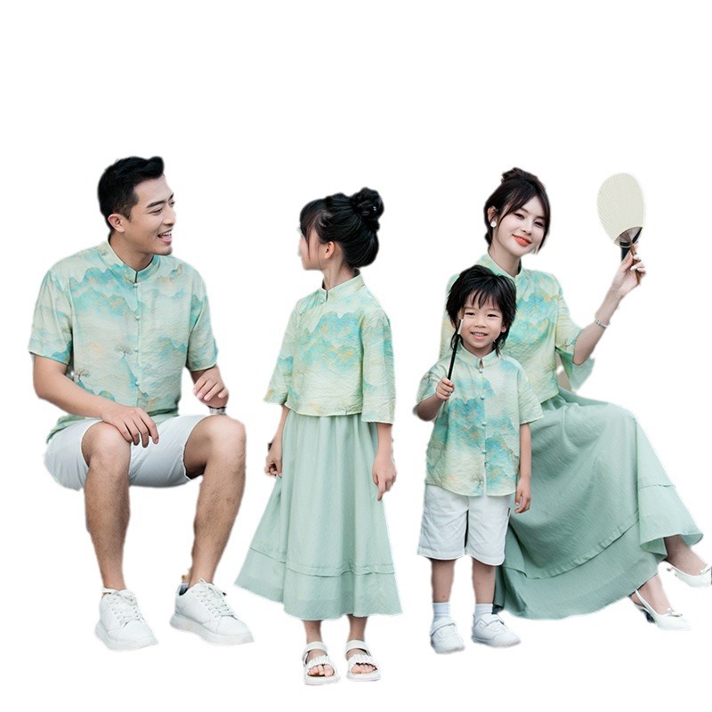 Parent-child Leisure Chinese Style Cheongsam Suit photo 6