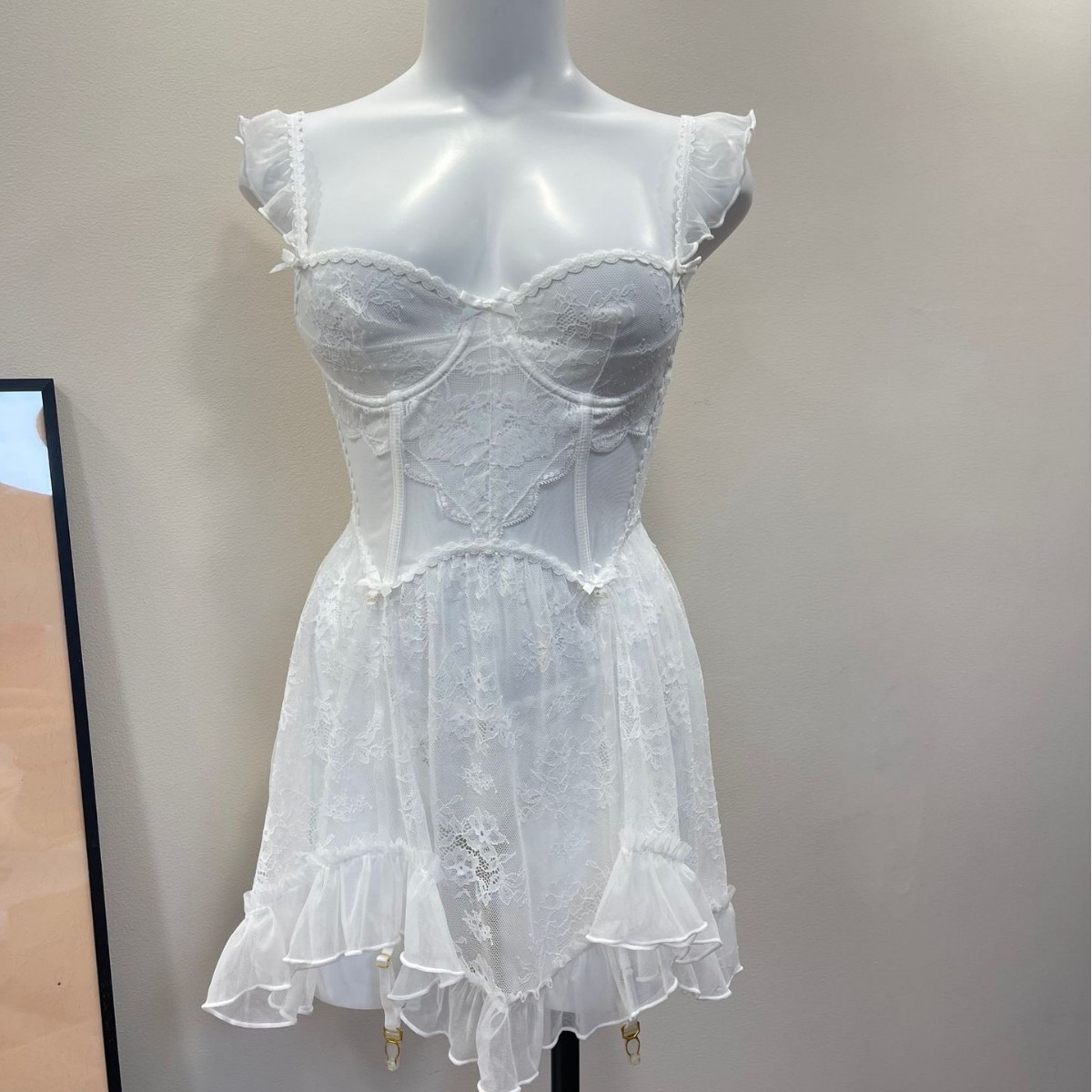 Sheer Mesh Nightgown Underwire Back Closure Polyester photo 1