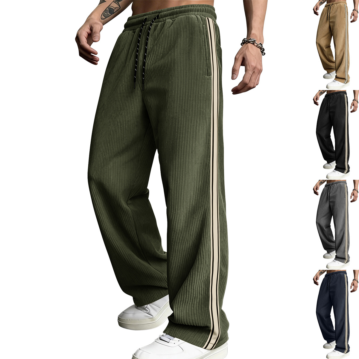 Breathable Drawstring-waist Relaxed-fit Outdoor Casual Straight-leg Trousers photo 2