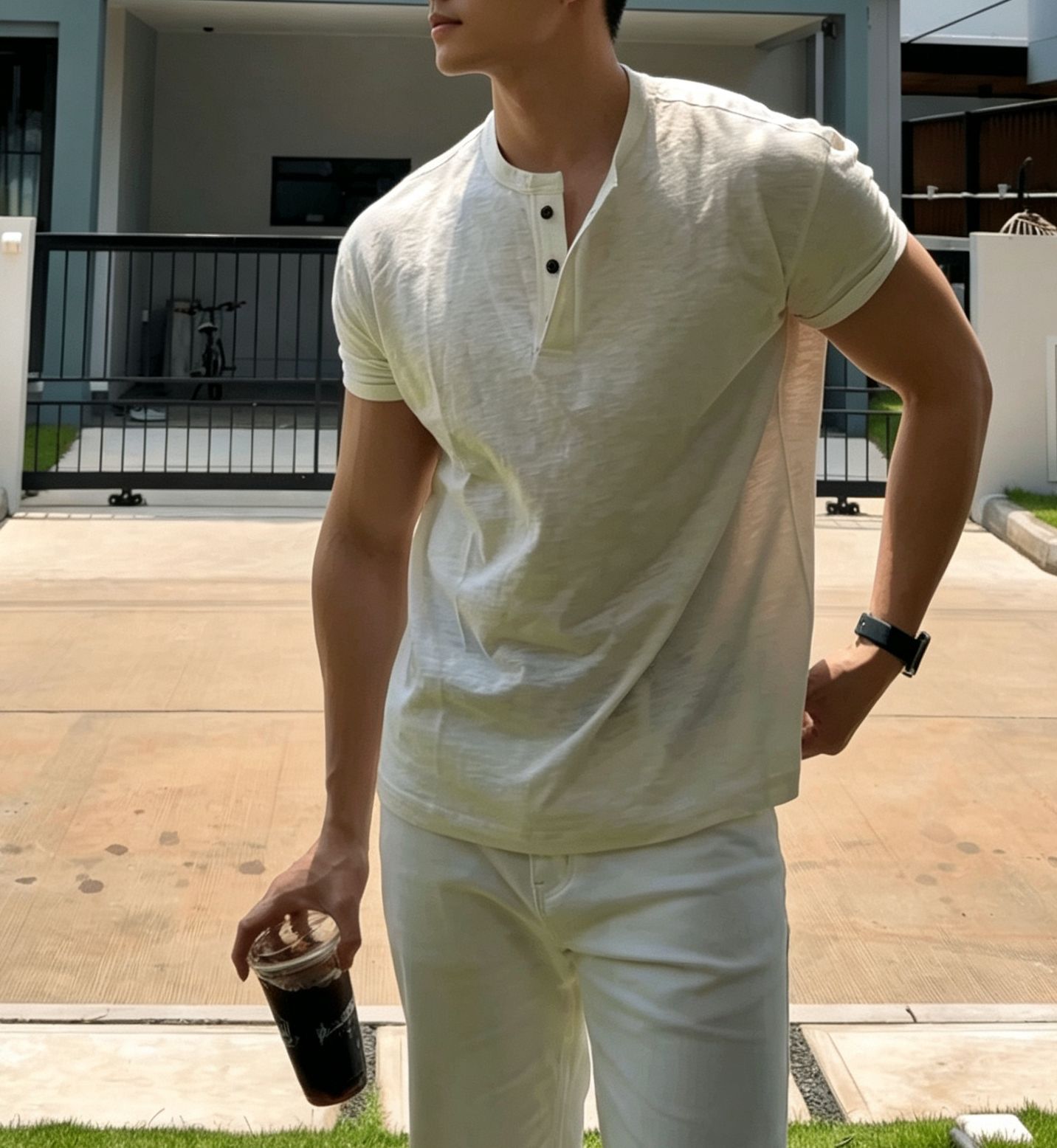 Distressed-style Mens Short-sleeve American T-shirt photo 4