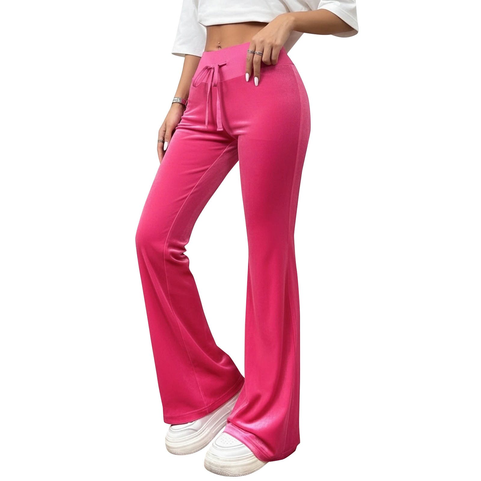Commuter Slimming Casual Flared Pants Velvet Draped Long Trousers photo 4