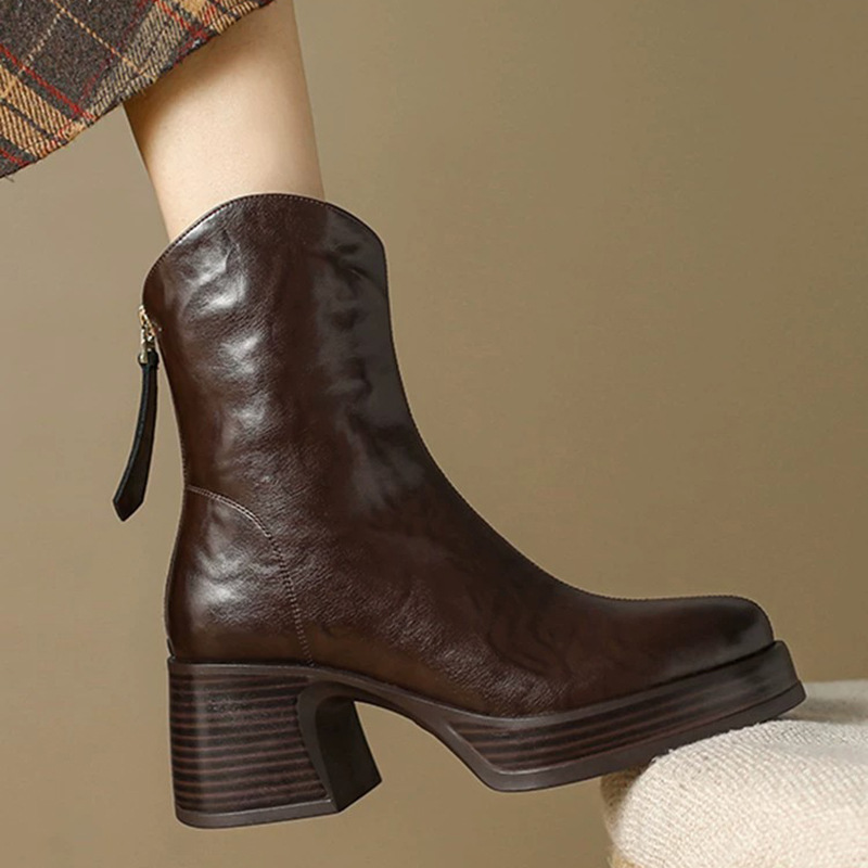 Women's Chunky-heeled Platform Ankle Boots photo 4