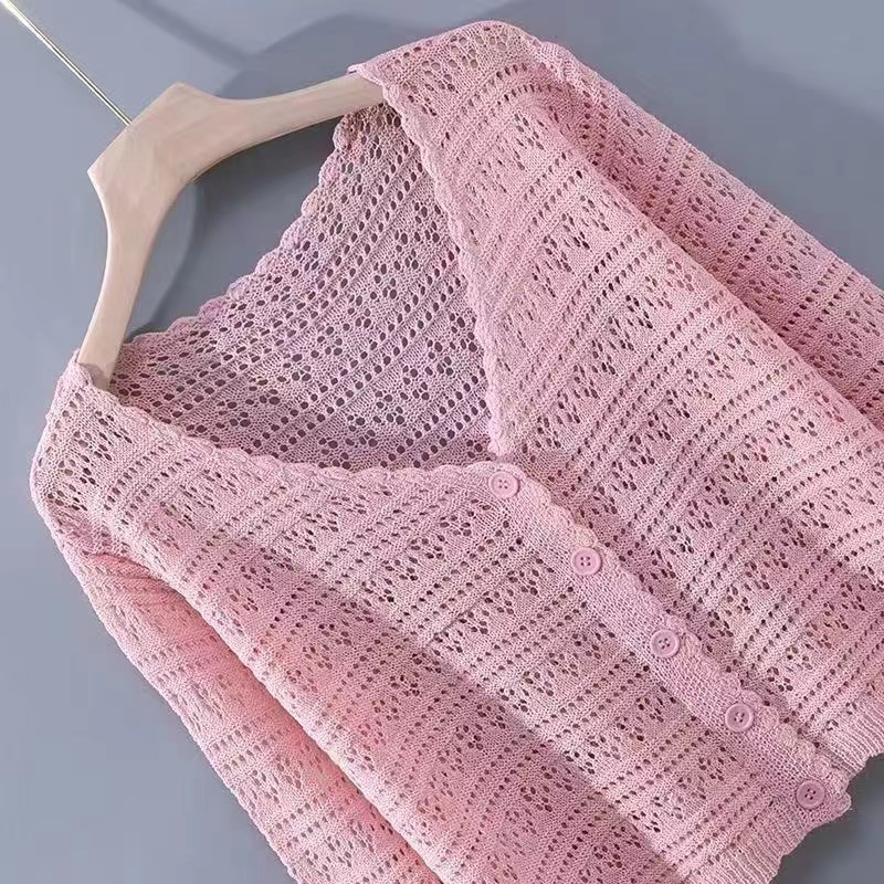 Women's Versatile Openwork Knit Cardigan photo 2