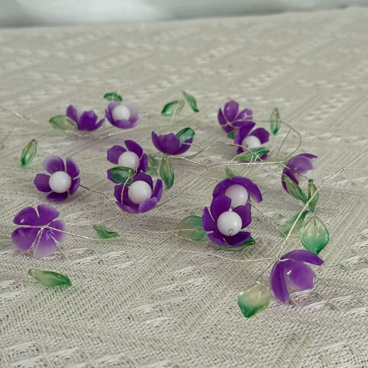 Artificial Peach Blossom LED Copper Wire String Lights photo 3