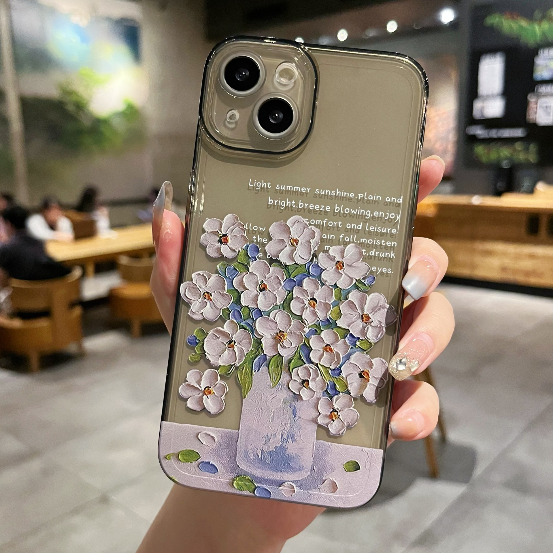 New Simple Little Flower Transparent Protective Cover Phone Case photo 4