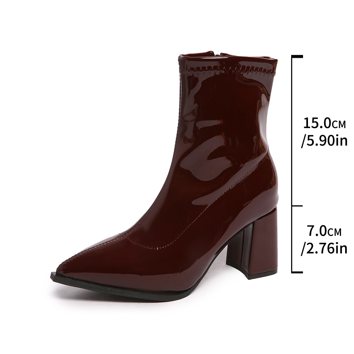 Women's Pointed-toe Chunky-heel Ankle Boots photo 4