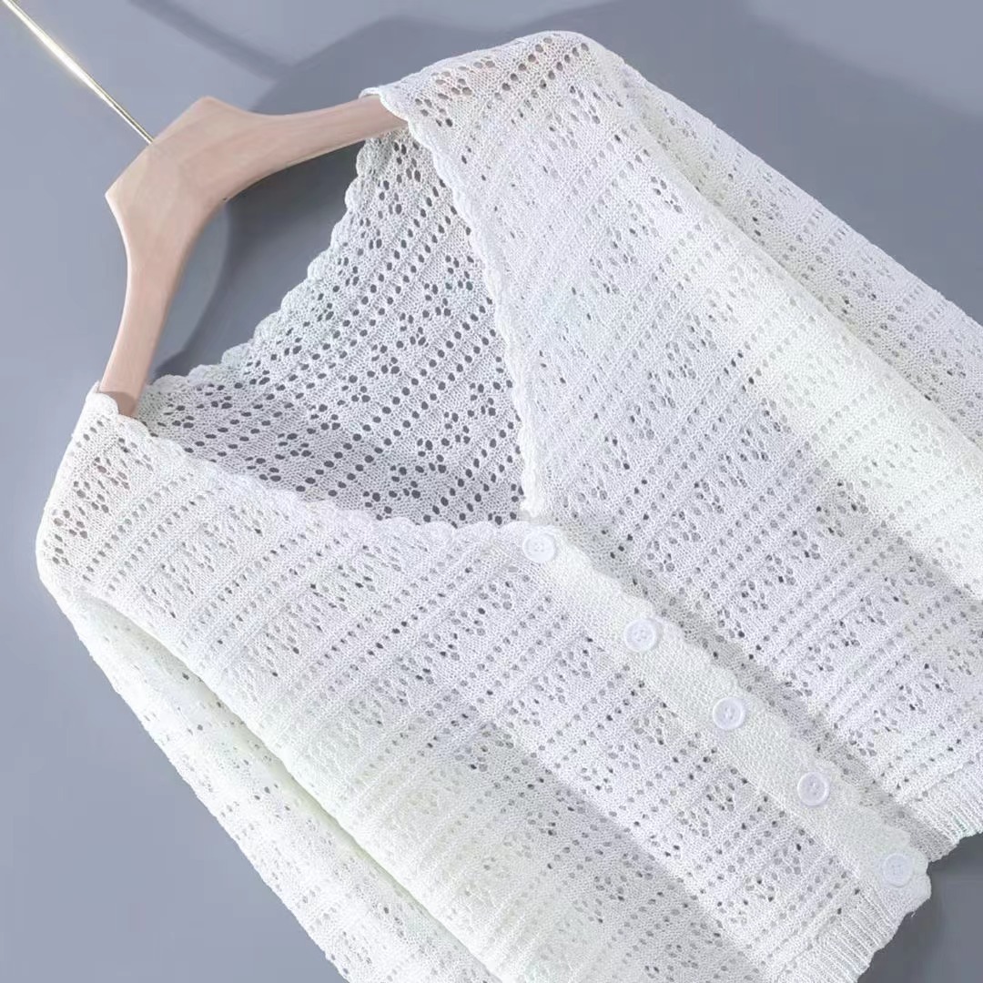 Women's Versatile Openwork Knit Cardigan photo 3