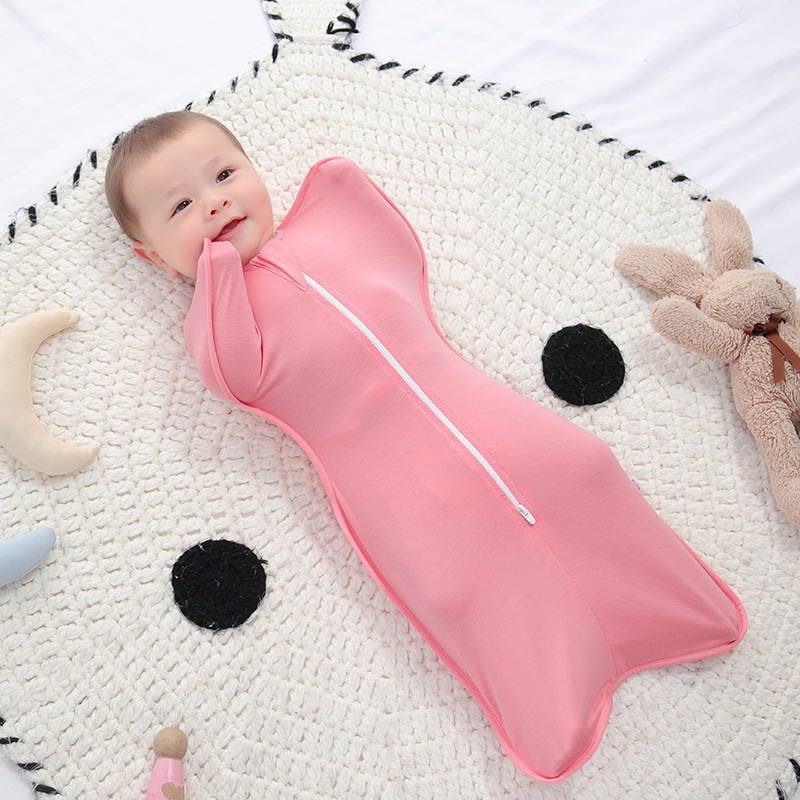 Baby Swaddle Sleeping Bag, Bamboo Fiber, Summer, Surrender-style, Anti-startle photo 5