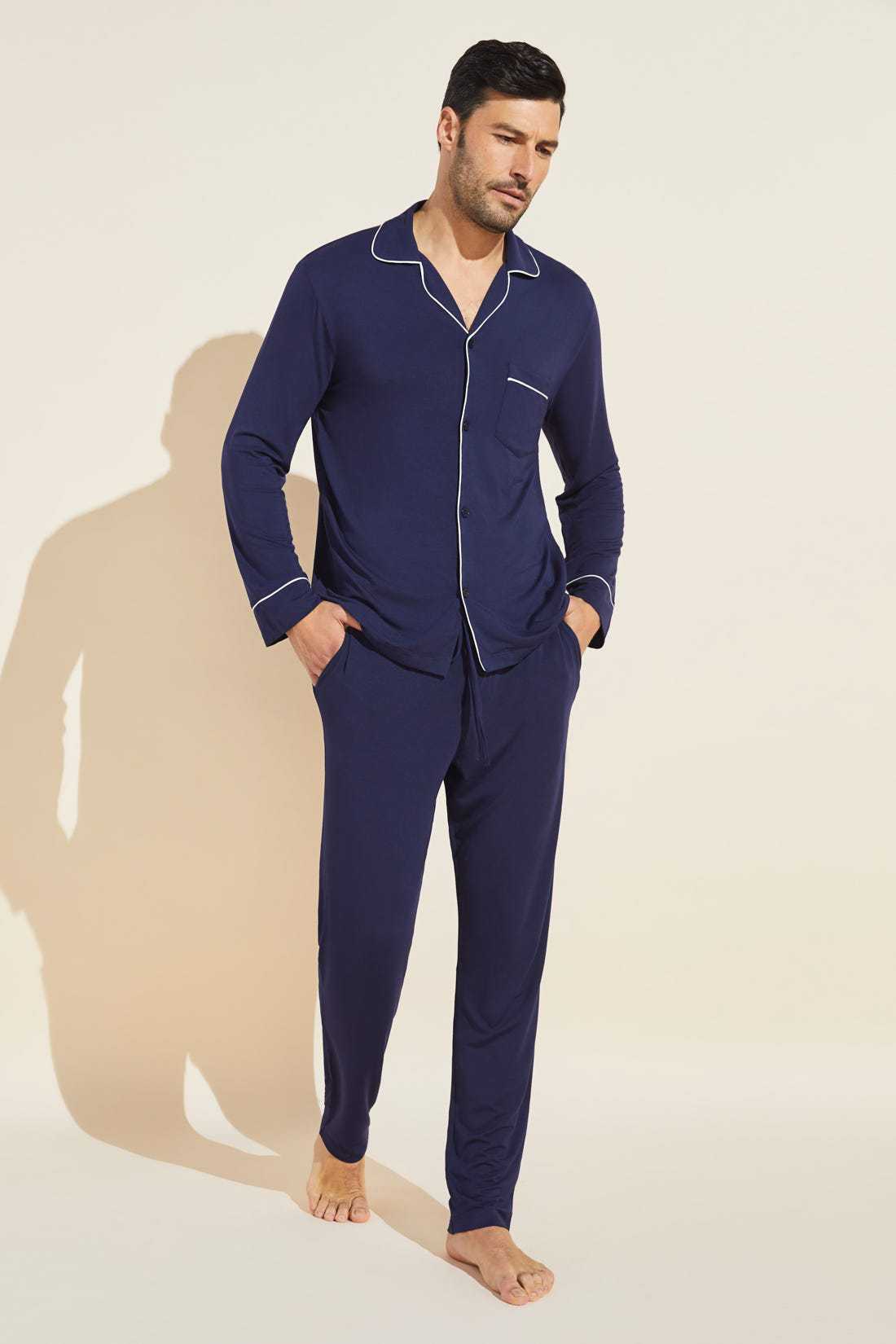 Men's French-style Long-sleeve Top And Pants Set photo 3